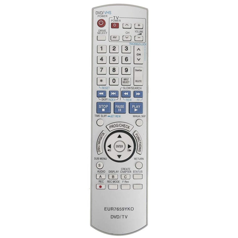 جهاز تحكم عن بعد بديل EUR7659YKO متوافق مع مسجل DVD من باناسونيك DMR-ES15 DMRES30V DMRES10 DMRE35V DMR-E35V DMR-ES30V DMR-ES10 DMRES15 EUR7659YC0 EUR7659YK0